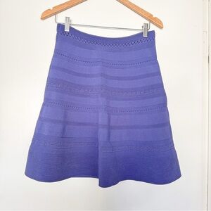 EUC Sandro Blue Knit Crochet Detail Mini Skirt  Size L